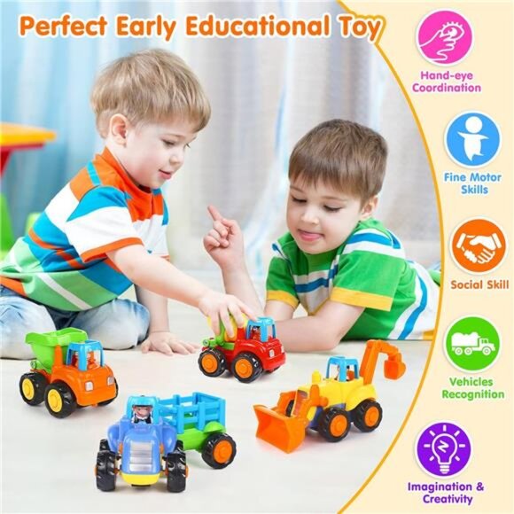Inertia Toy Early Educational Toddler Baby Toy Friction Powered Cars Push &GoCar - Picture 3 of 7